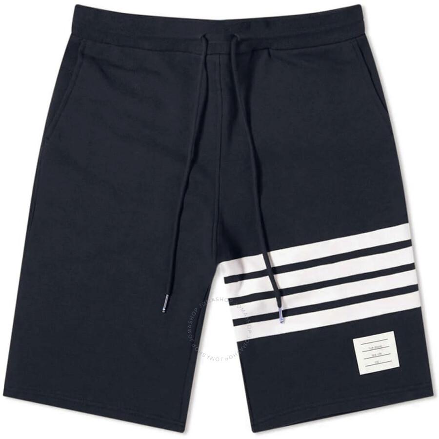 Thom Browne Navy 4-Bar Loopback Cotton Sweatshorts