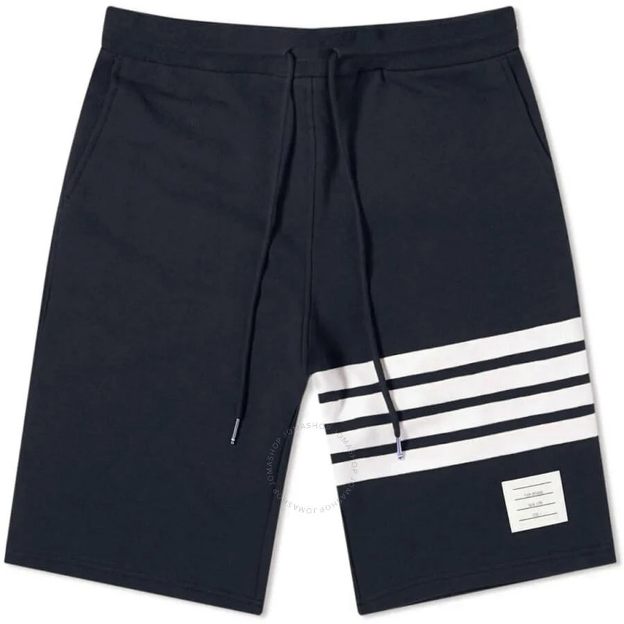 Thom Browne Navy 4-Bar Loopback Cotton Sweatshorts 1