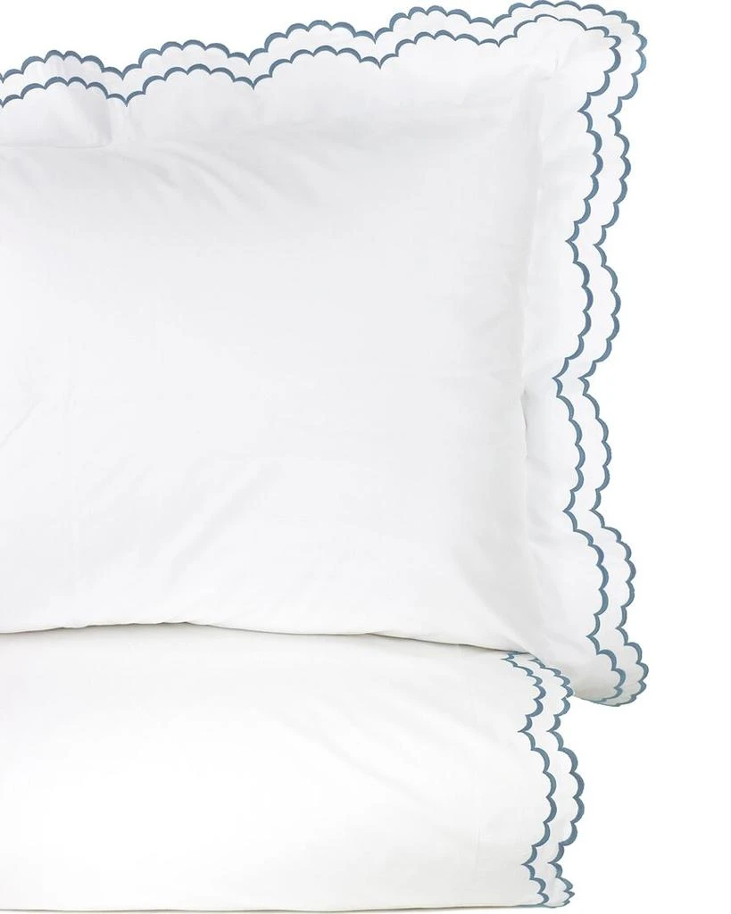 Melange Home 300 Thread Count Percale Cotton Double Scalloped Embroidered Duvet 2