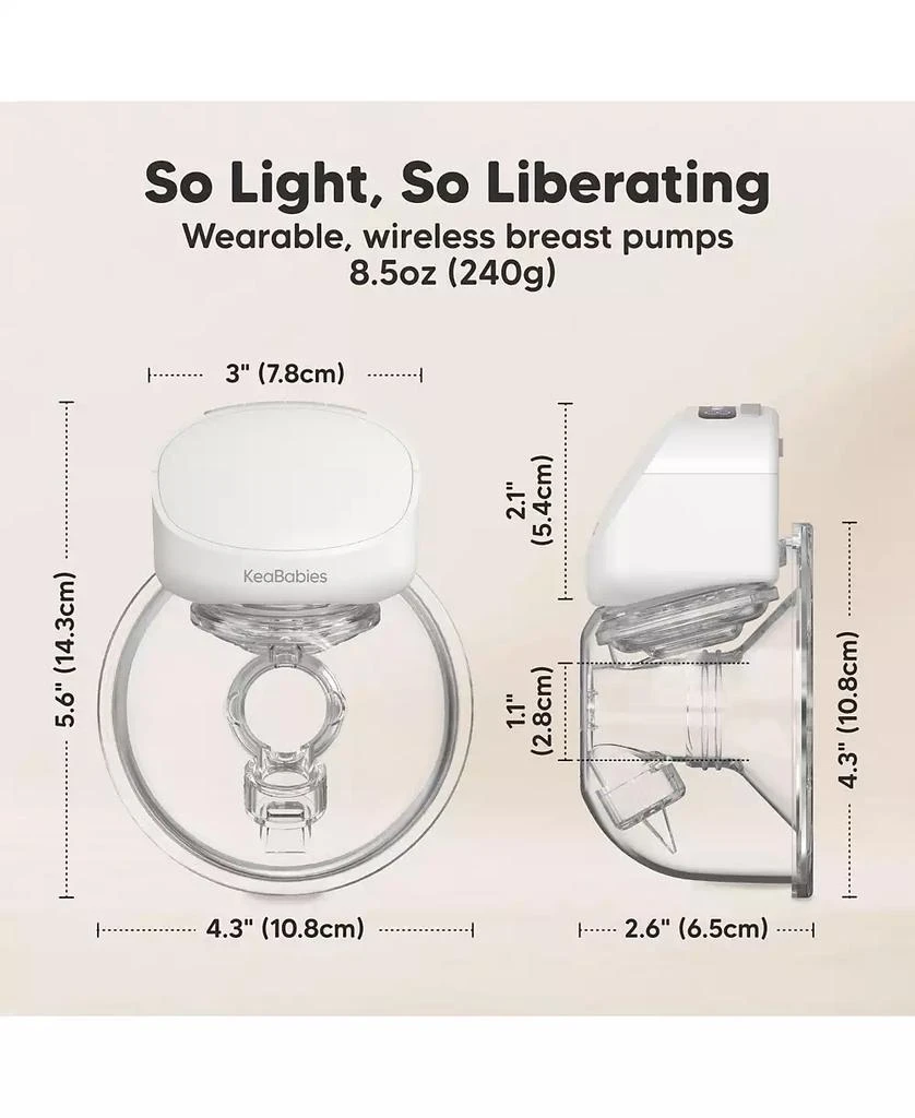 KeaBabies Pulse S10 Pro Breast Pump, Hands Free Double Electric Breast Pumps, Wearable Breastfeeding Pump Portable, 24mm Flange 3