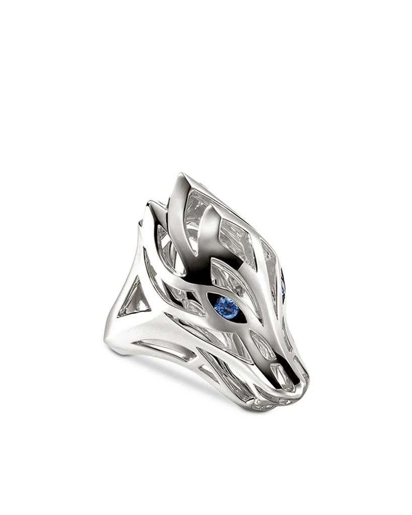 John Hardy Sterling Silver Blue Sapphire Sapphire Naga Saddle Ring 3