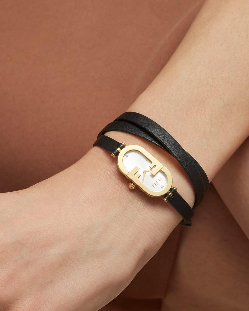 Fendi O'Lock Vertical Oval Calf Leather Wrap Watch - Women's