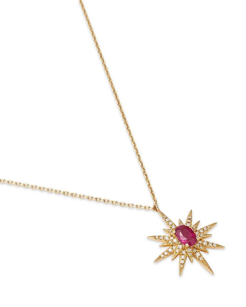 Bloomingdale
s Fine Collection Ruby 
Diamond Starburst Pendant Necklace in 14K Yellow Gold, 18" 3