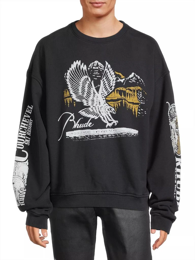 Rhude Pennant Flag Cotton Crewneck Sweatshirt 3