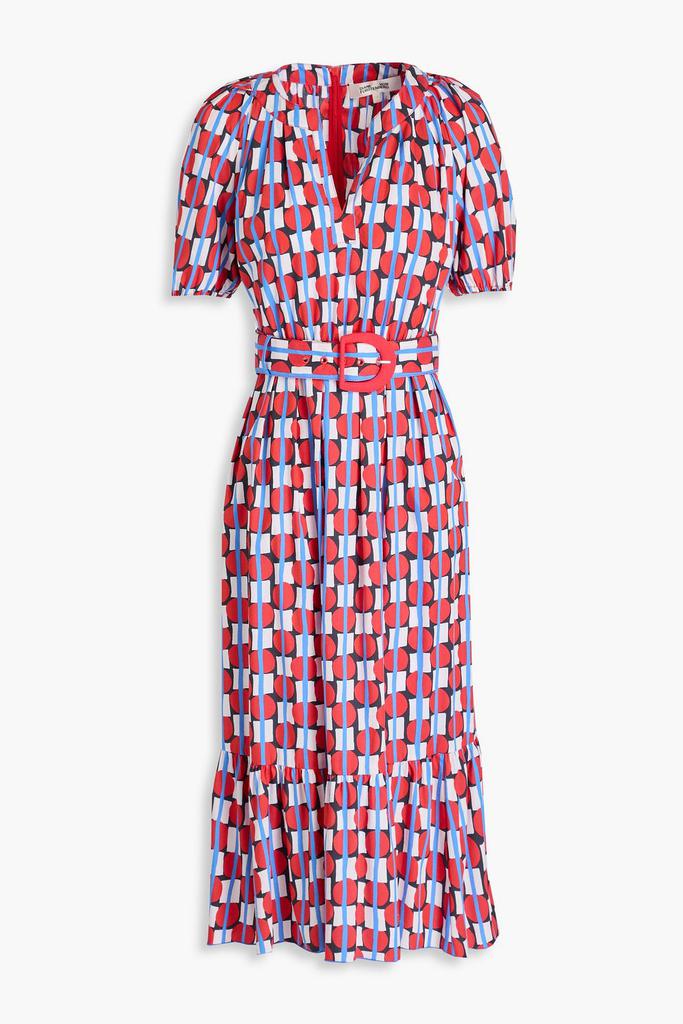 Diane von Furstenberg Lindy printed cotton-blend poplin midi dress