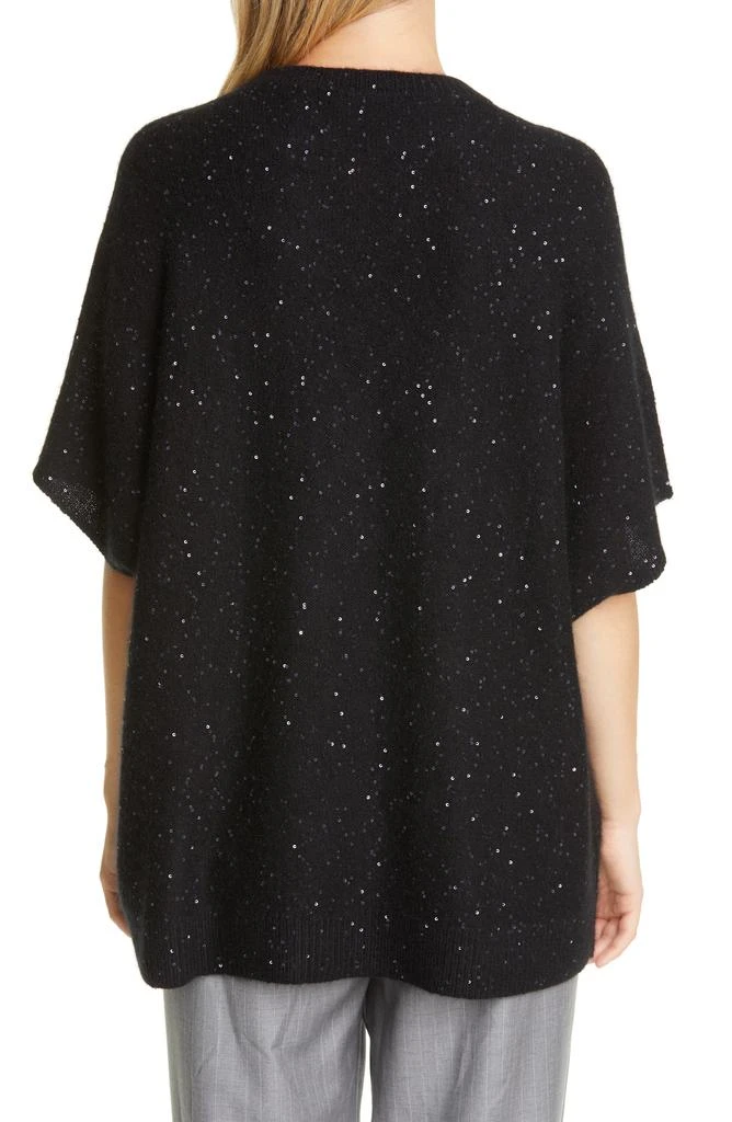 Fabiana Filippi Sequin Wool, Silk 
Cashmere Blend Poncho 2