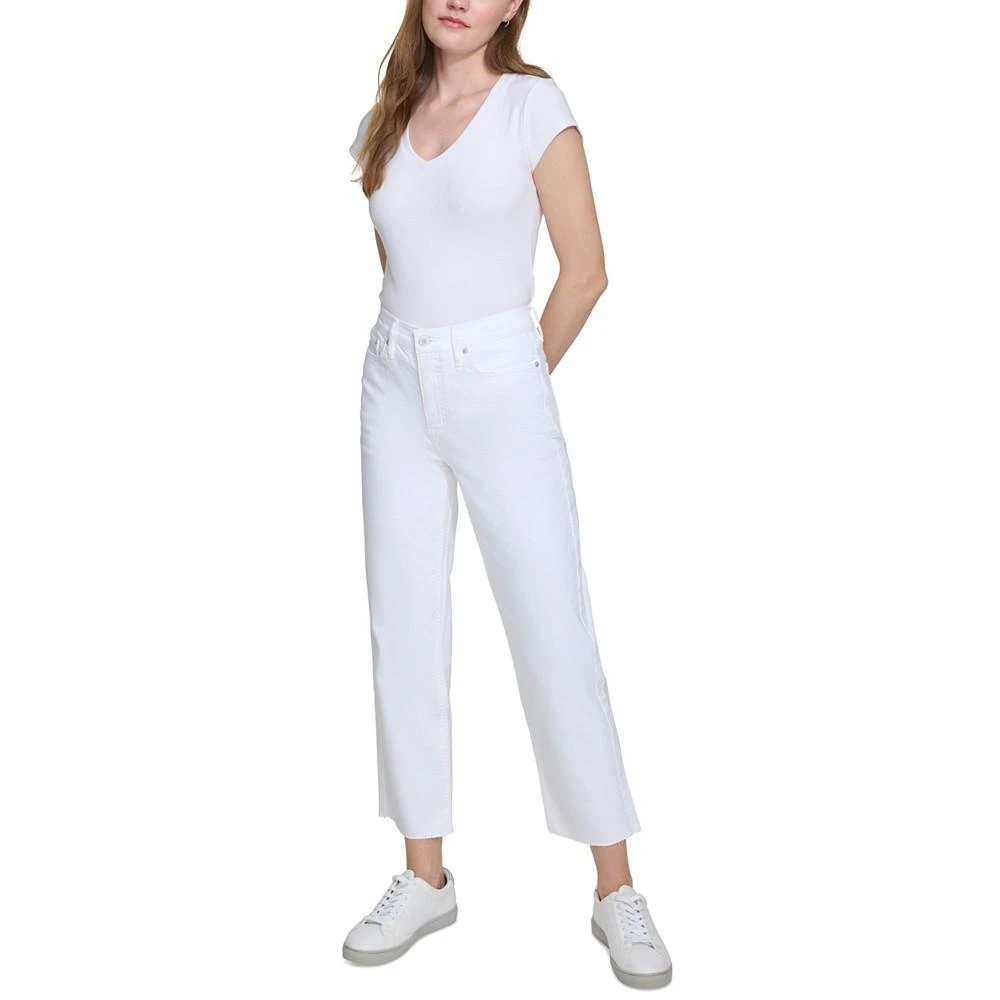 Calvin Klein Women's Raw-Hem Straight-Leg Denim Jeans 6