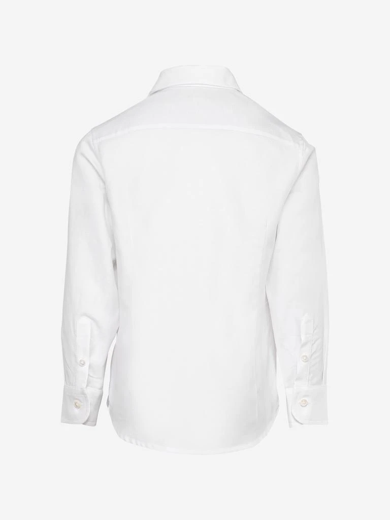 ELEVENTY Eleventy Boys Long Sleeve Logo Shirt in White 2