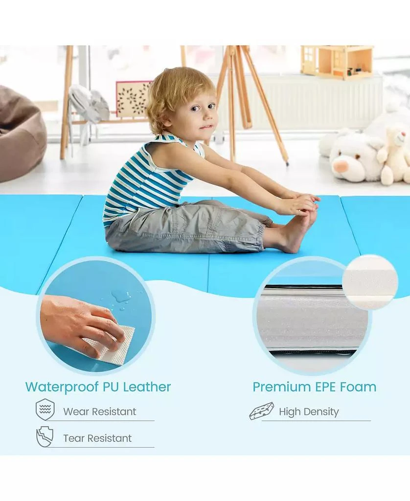 HONGGE 4-Panel Folding Gym Mat – Non-Slip, Portable, Durable for Home Gym, Yoga, Kids Play 6