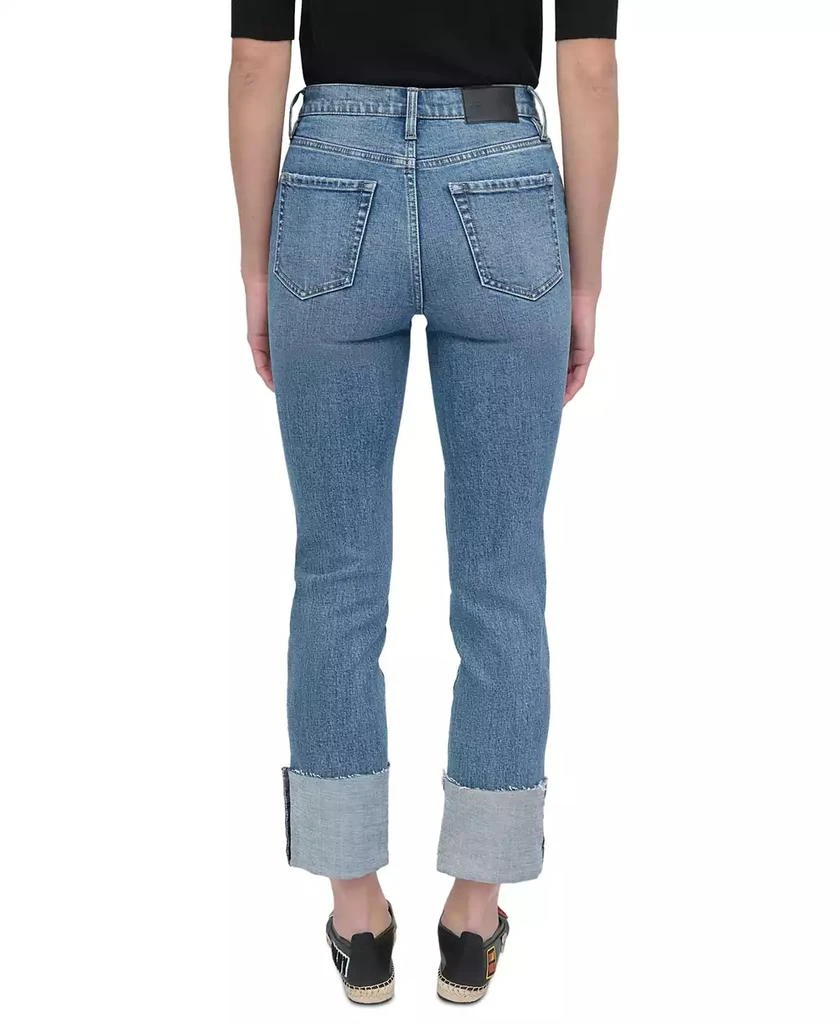 DKNY Women
s High-Rise Classic Cuffed Straight-Leg Jeans 4