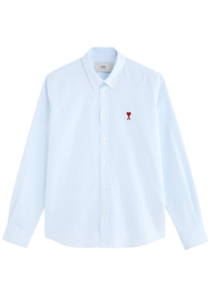 AMI Logo striped cotton shirt