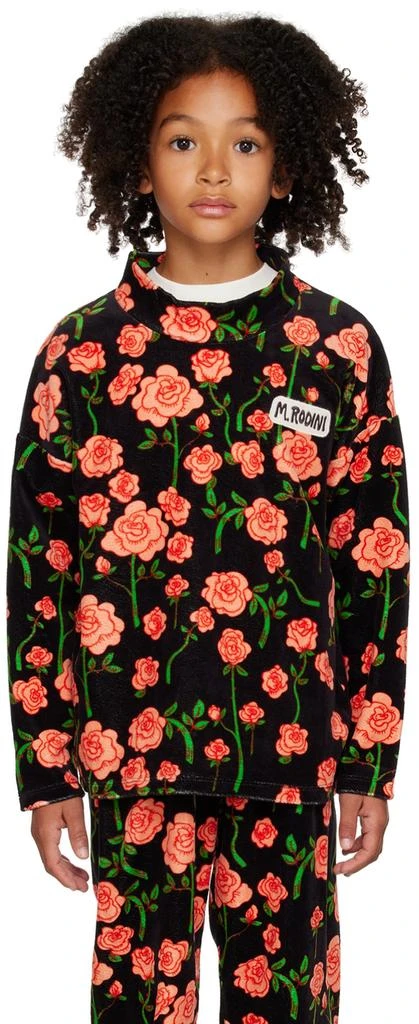 Mini Rodini Kids Black Roses Sweater 1