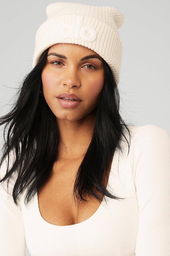 帽子 alo Cool Skies Beanie - Ivory Alo Cool Skies Beanie - Ivory - Hats - Free Shipping - BeyondStyle
