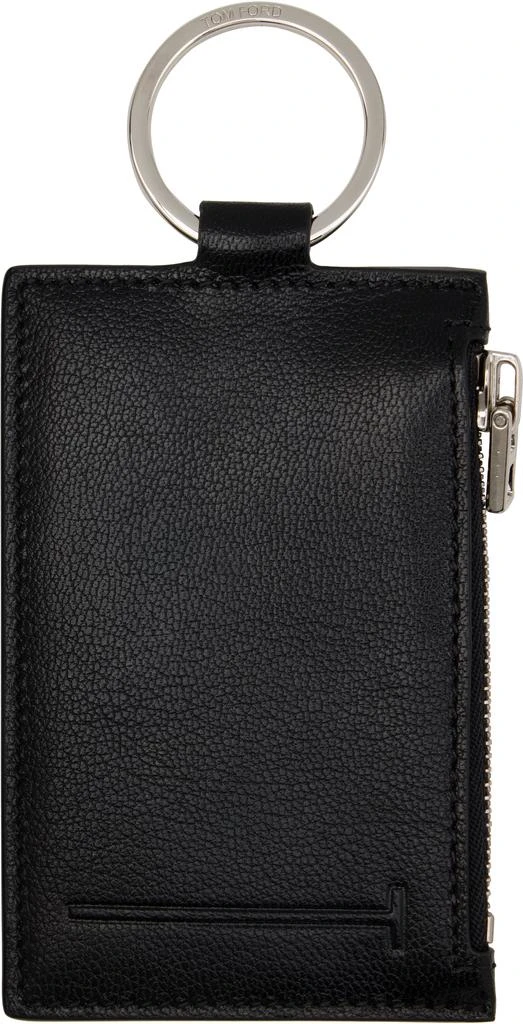 Tom Ford Black Zipped Keyring Card Holder 2