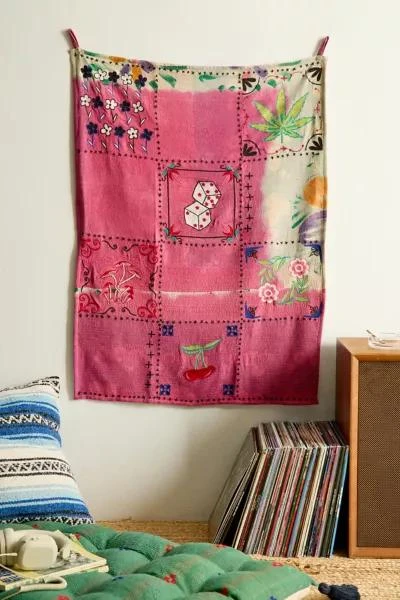 Urban Renewal ReMADE By UO Remnants Embroidered Kantha Tapestry 1