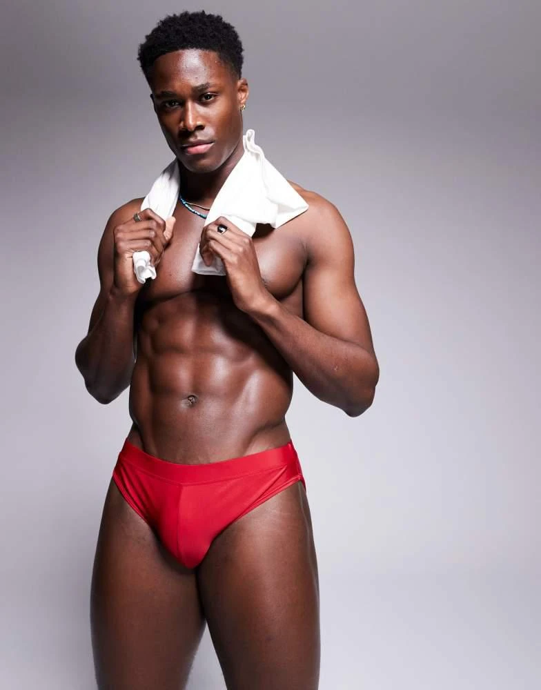 ASOS ASOS DESIGN swim briefs in red