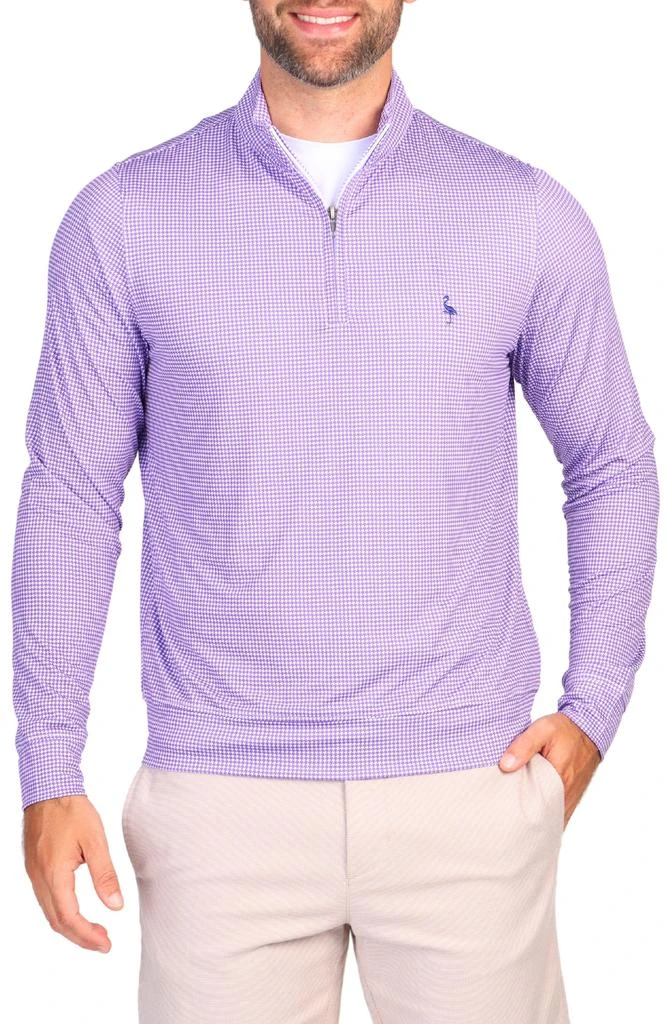 TailorByrd Houndstooth Print Quarter Zip Performance Pullover 1