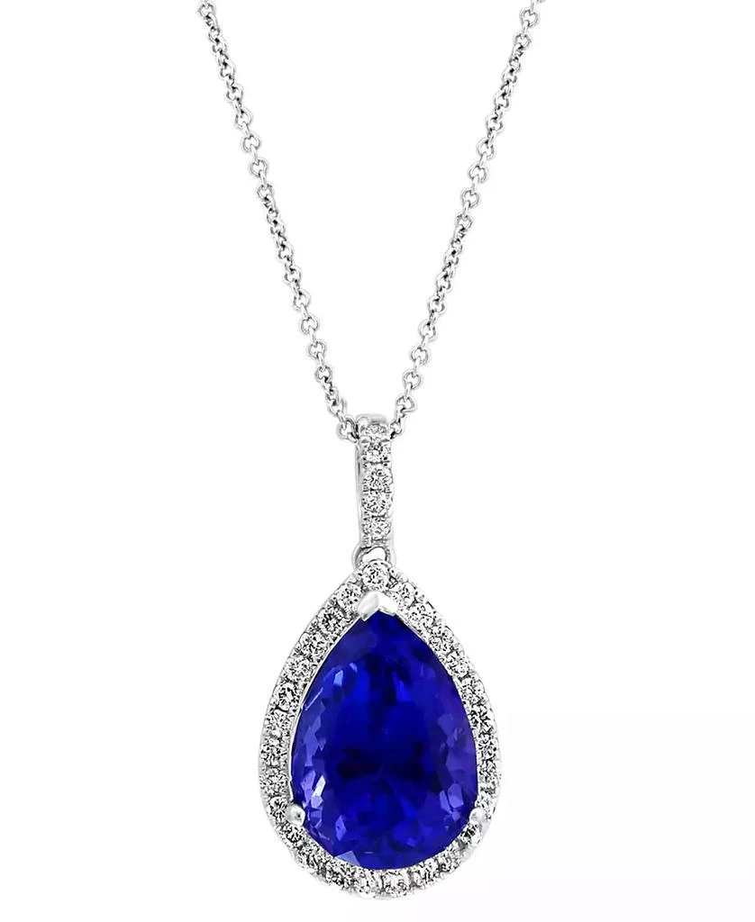 Effy EFFY® Tanzanite (6 ct. t.w.)
Diamond (3/8 ct. t.w.) Halo 16" Pendant Necklace in 14k White Gold