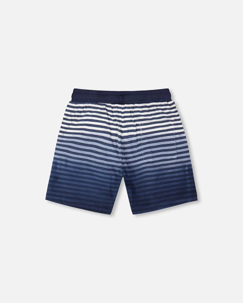 Deux par Deux Organic Cotton Shorts Blue Gradient Stripes 4
