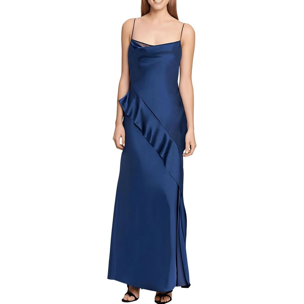 AQUA Womens Ruffled Polyester Evening Dress 1