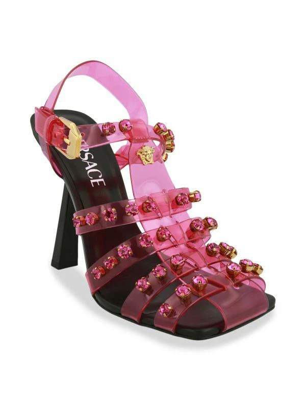 Versace Medusa Embellished Cage Sandals 2