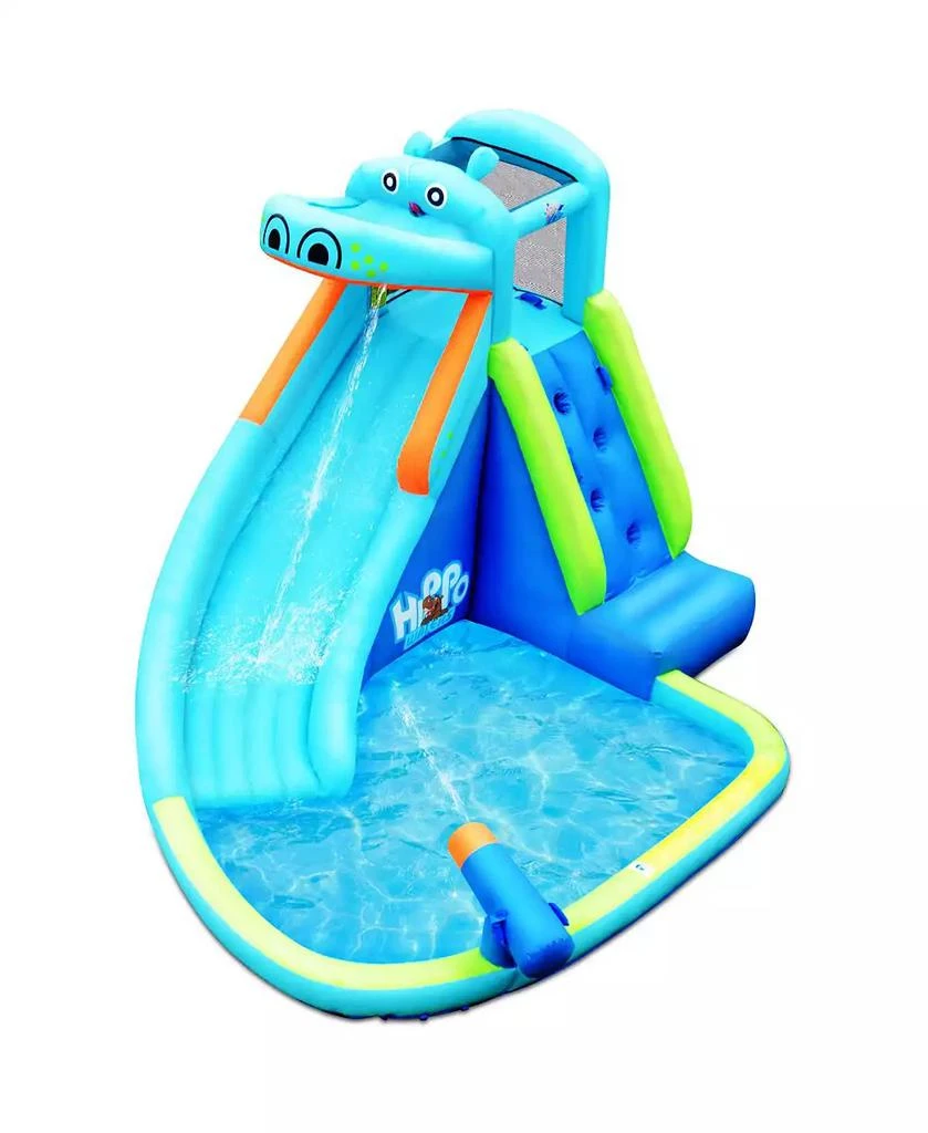 Costway Inflatable Kids Hippo Bounce House Slide Climbing Wall Splash Pool w/ Bag 9