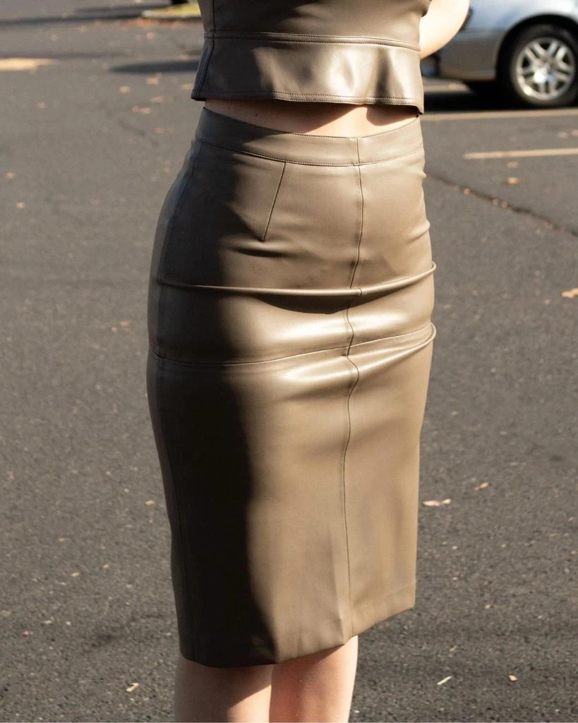 Dress Forum Dress Forum - Faux Leather Midi Skirt 2