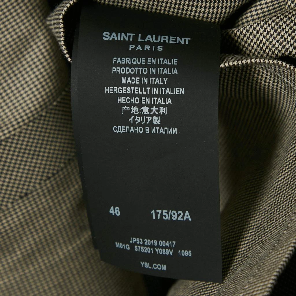 Yves Saint Laurent Saint Laurent Grey Micro Houndstooth Cotton Mid-Length Coat XL 5