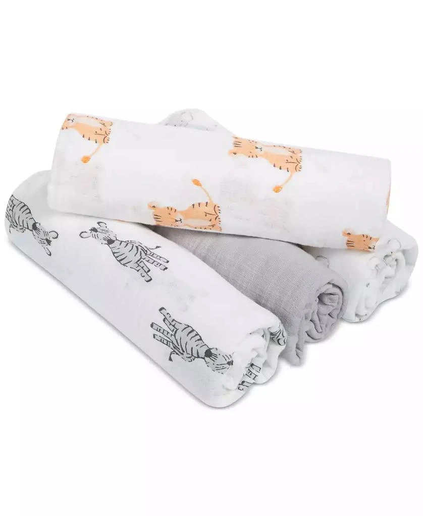 aden + anais Baby Boys or Baby Girls Animal Swaddle Blankets, Pack of 4 1
