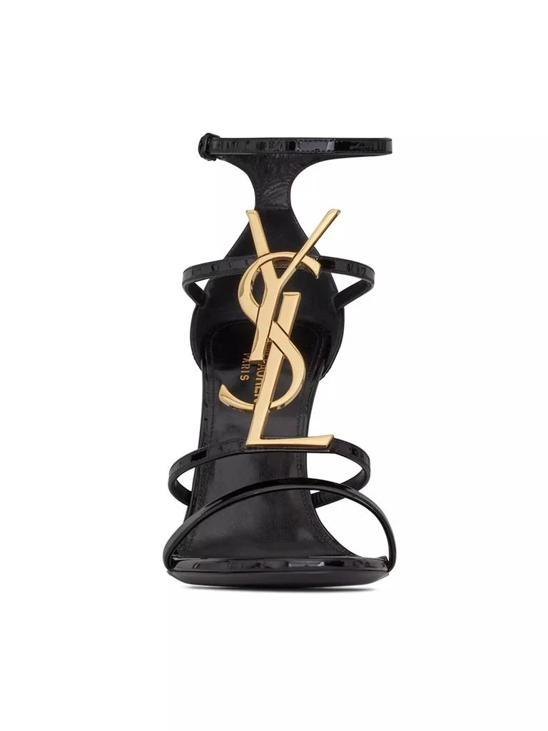 Saint Laurent Cassandra Sandals In Patent Leather With Gold-tone Monogram 3