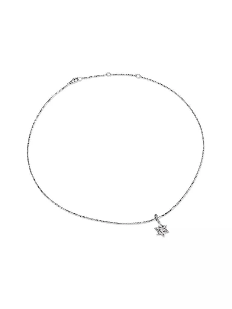 David Yurman Star of David Pendant Necklace in Sterling Silver with Diamonds, 10.4MM 2