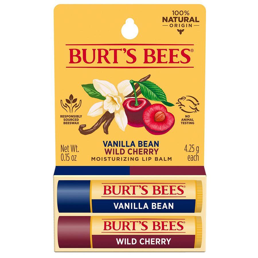 Burt's Bees Lip Balm Pack Wild Cherry and Vanilla Bean