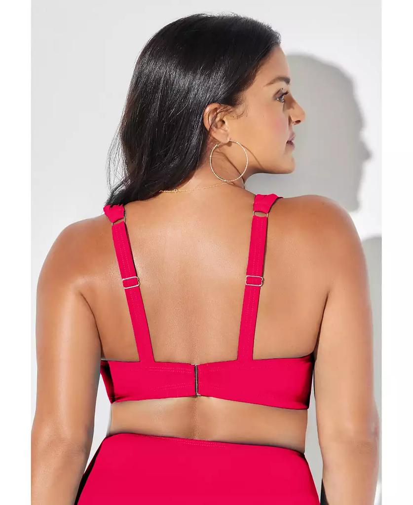 Swimsuits for All Women's Bra Drape Front Underwire Bikini Top