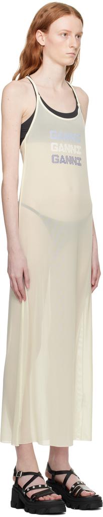 GANNI Off-White Semi-Sheer Maxi Dress