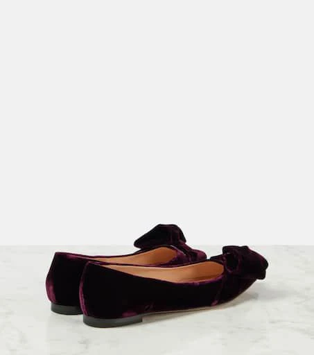Gianvito Rossi Bow-detail velvet ballet flats 2