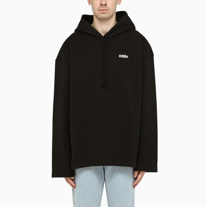 032c Black oversized hoodie