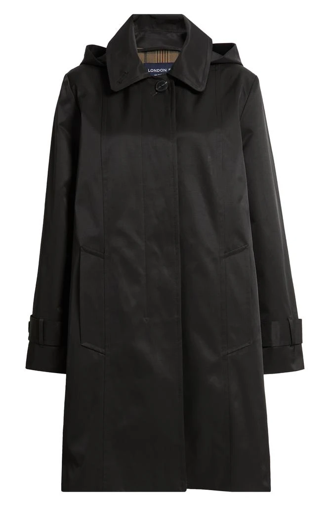 London Fog Oversize Single Breasted Hooded Raincoat 6