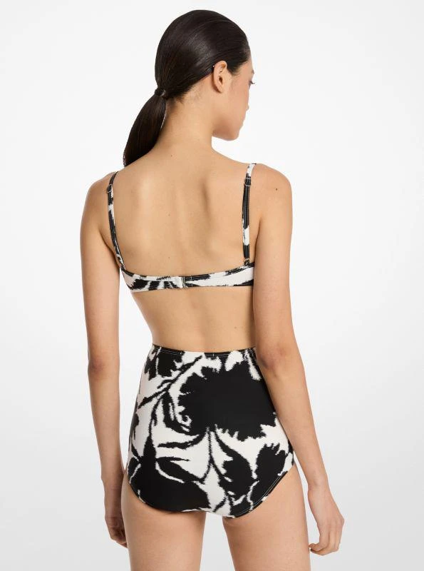 Michael Kors Floral Stretch Nylon Crepe Bikini Top and Brief Set 2