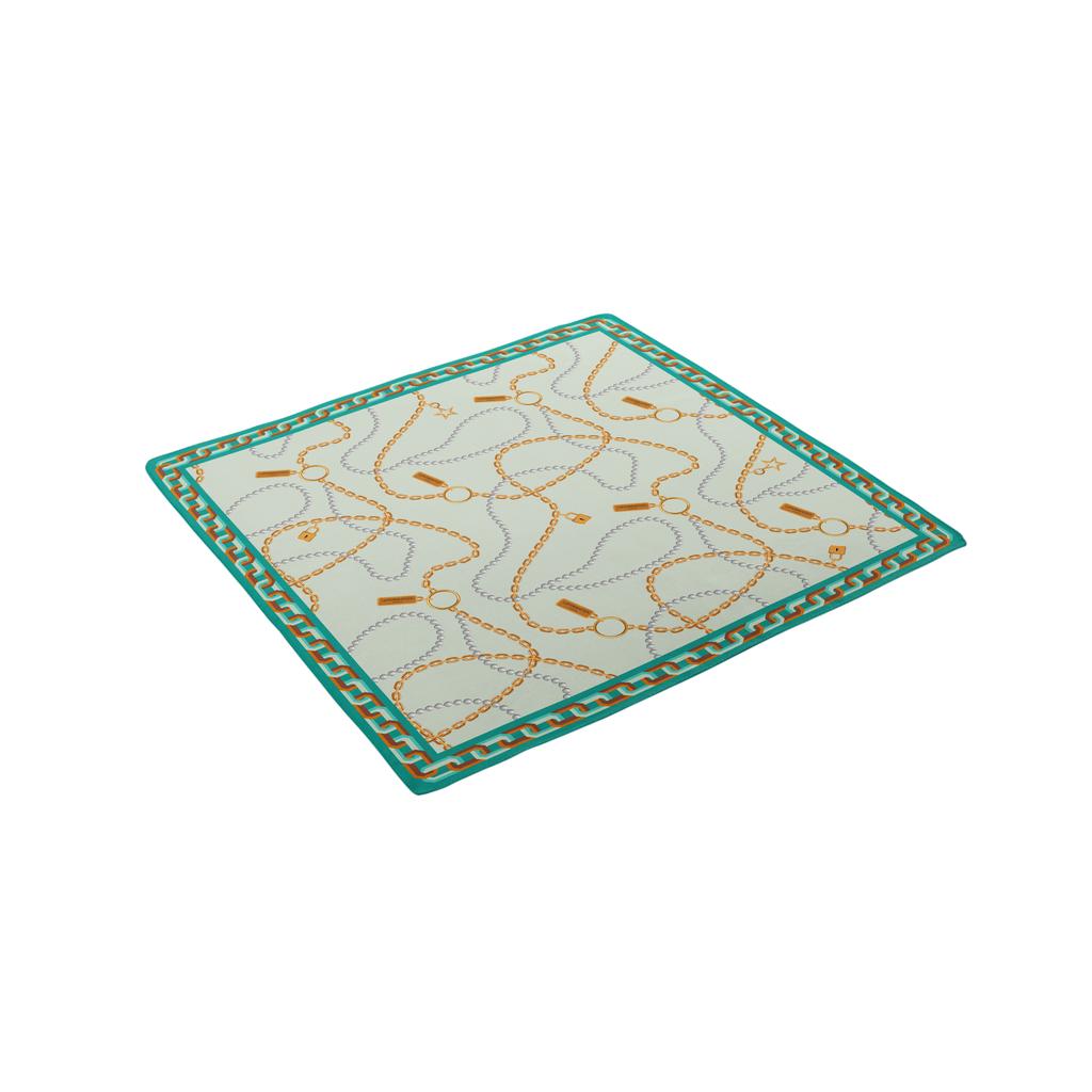 LePARMENTIER Paris Heritage Chain and Pearls Silk Bandana