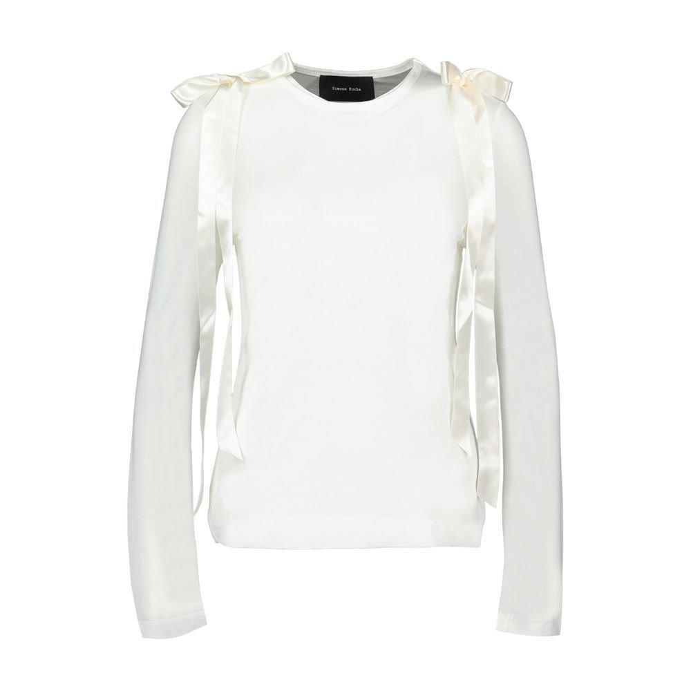 Shop Simone Rocha Bow Ribbon Tail Long Sleeve T-Shirt on