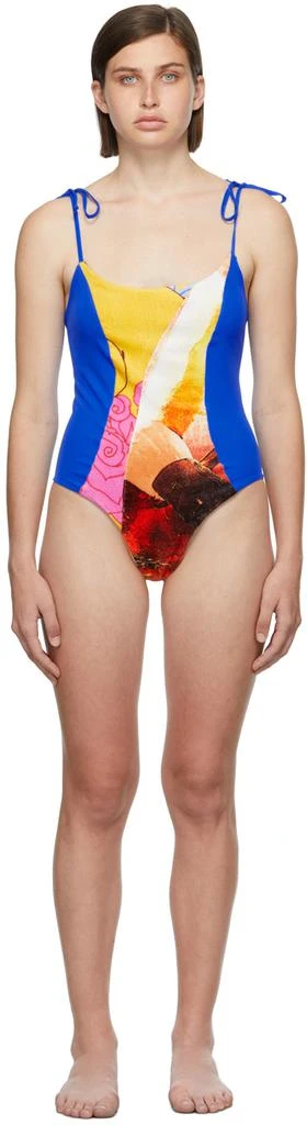 Rave Review SSENSE Exclusive Blue & Orange Ophie One-Piece Swimsuit 1