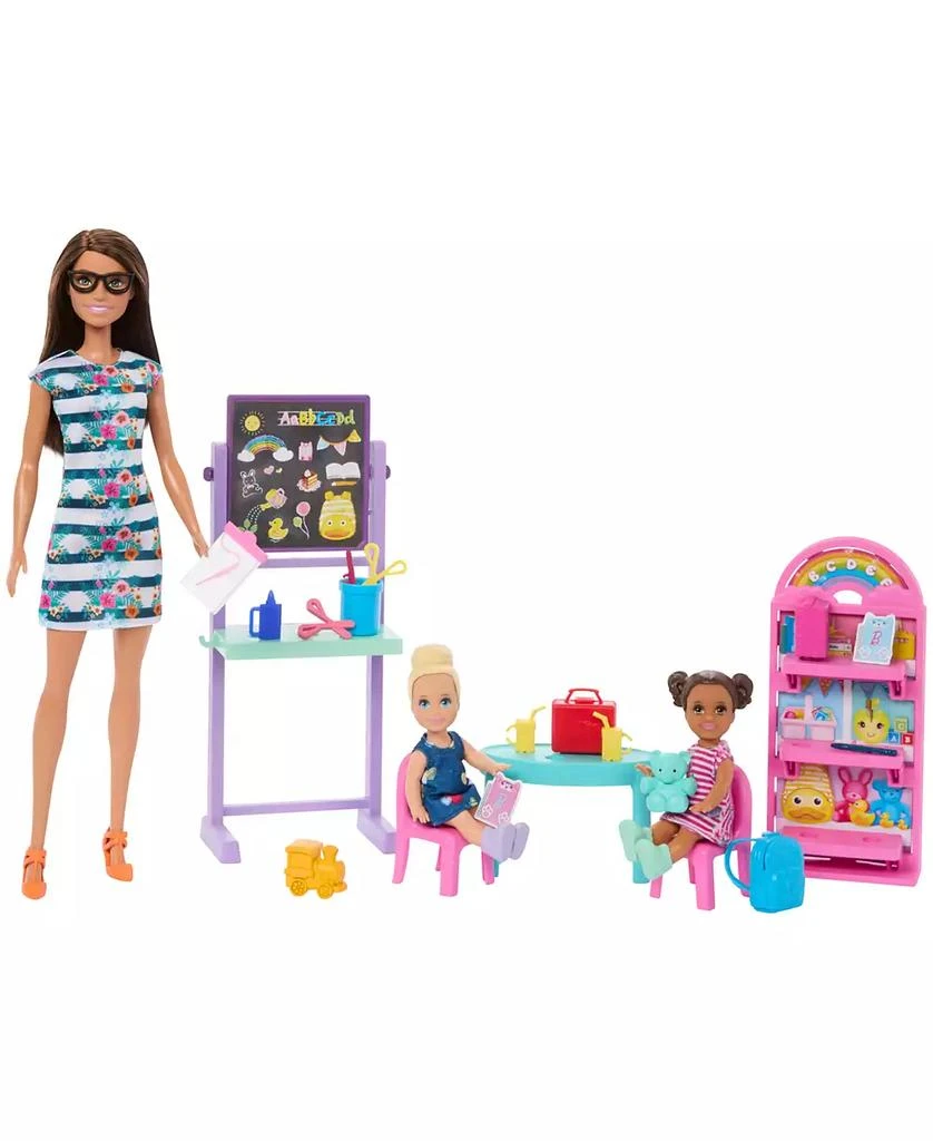 Barbie I Love School Classroom Playset with 1 Fashion Doll, 2 Small Dolls 20+ Accessories 1