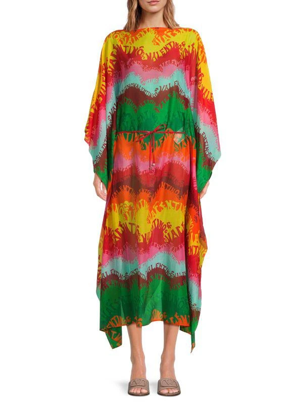 Valentino Monogram Print Handkerchief Midi Dress 1