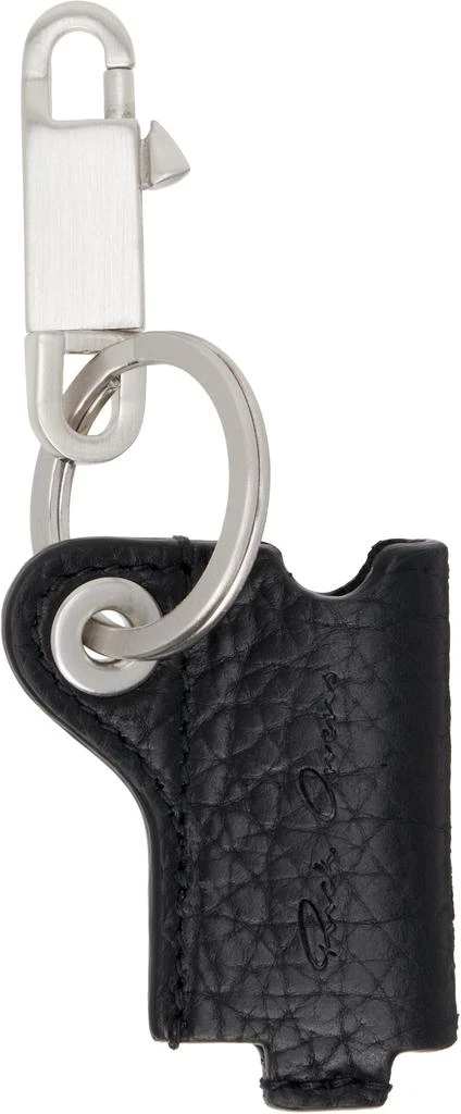 Rick Owens Silver 
Black Concordians Mini Lighter Holder Keychain