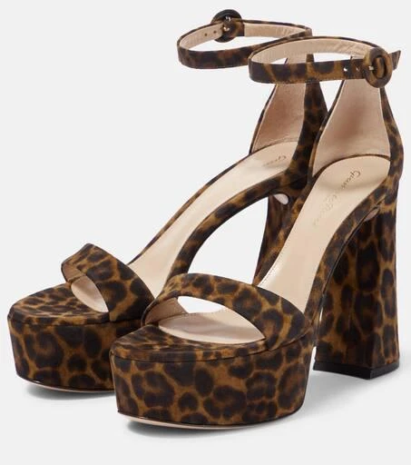 Gianvito Rossi Leopard-print suede platform sandals 5