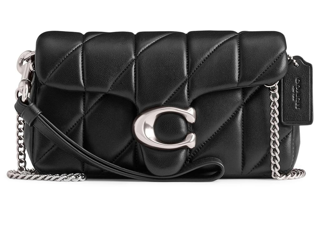 COACH Quilted Pillow Leather Tabby Wristlet With Chain