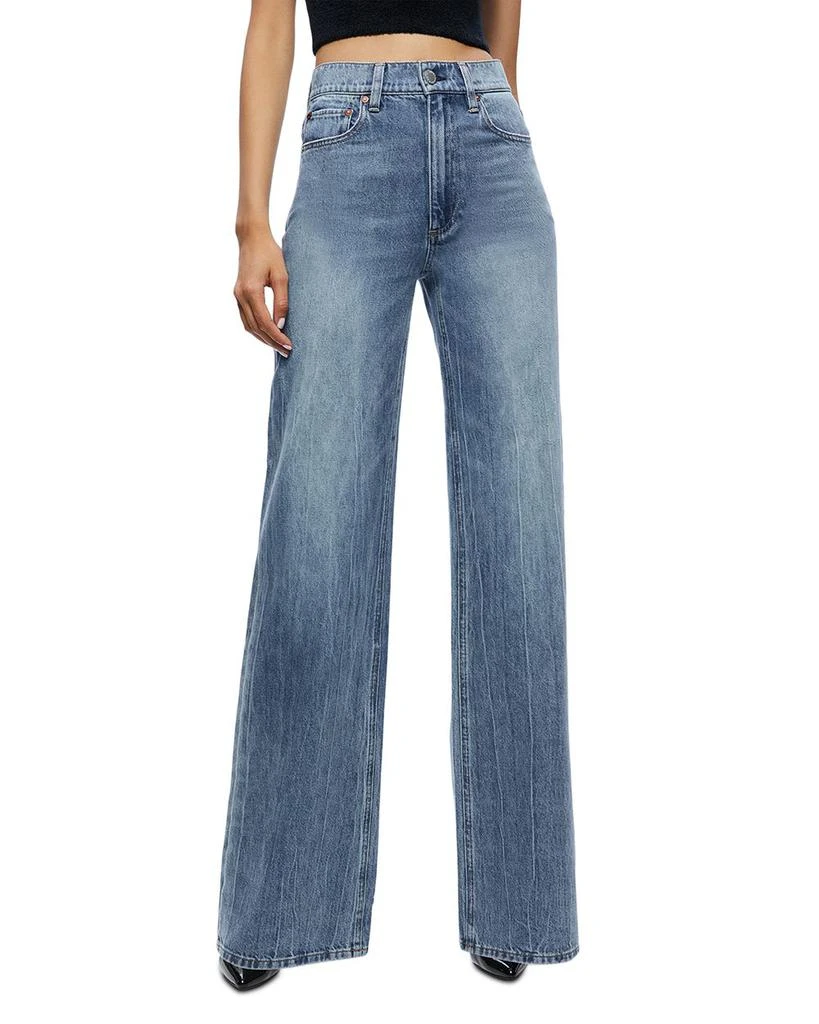 Alice + Olivia Weezy High Rise Flare Jeans in Sadie Light Vintage Blue 1
