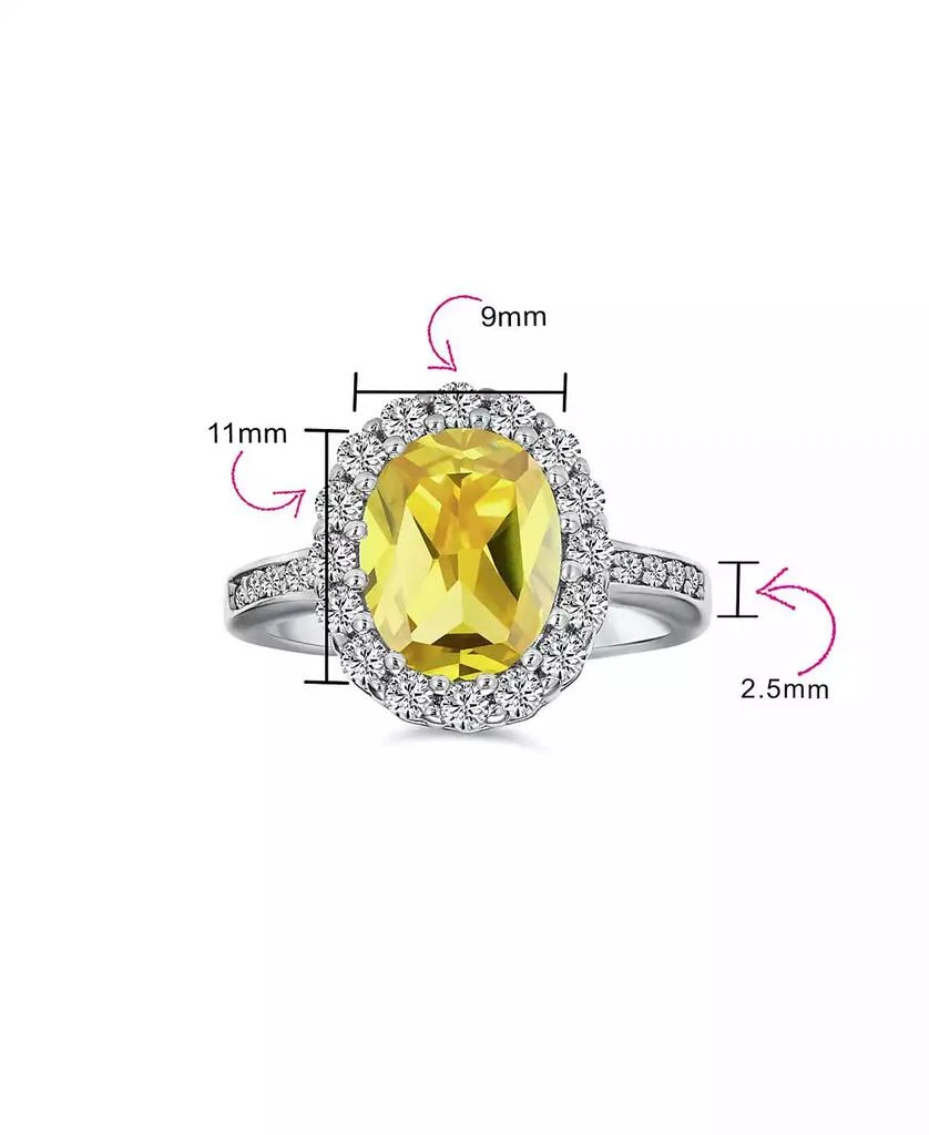 Bling Jewelry 4CTW Cubic Zirconia CZ Oval Halo Cocktail Statement Ring Sterling Silver 5