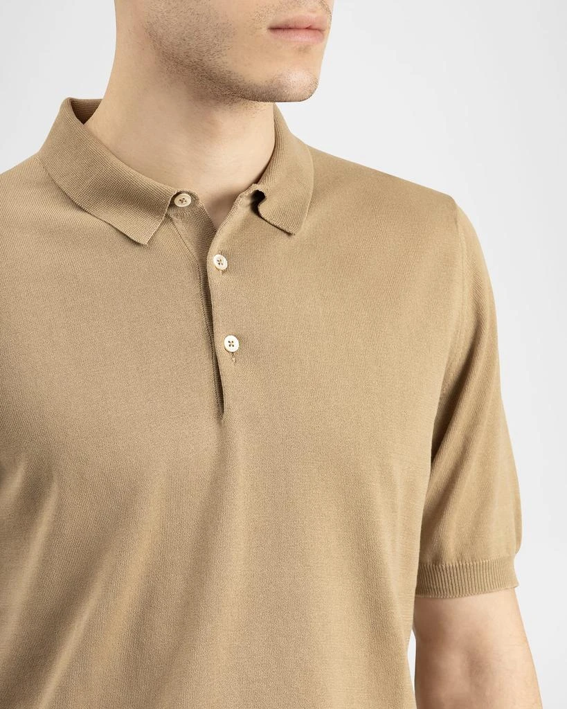 BOGLIOLI Men's Garment-Washed Cotton Polo Shirt 5