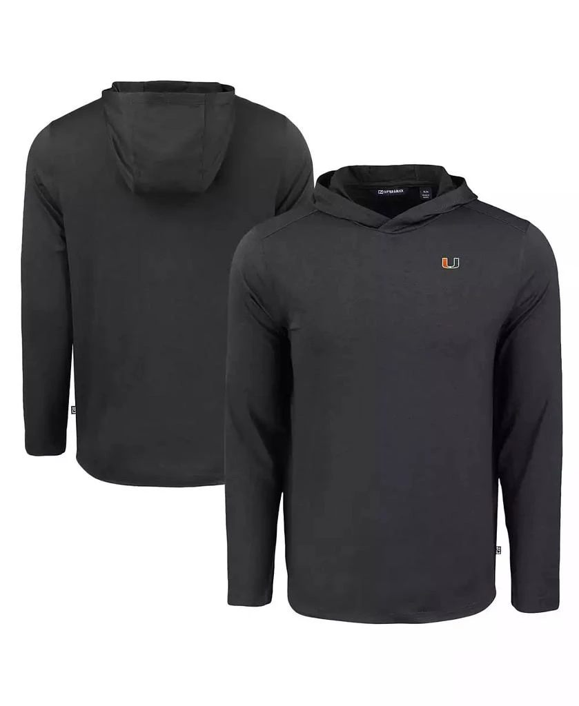 Cutter
Buck Men
s Black Miami Hurricanes Coastline Epic Comfort Long Sleeve Hoodie T-Shirt